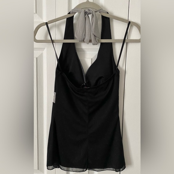 LE CHATEAU women’s glittery black and grey top xx-small - Picture 3 of 5